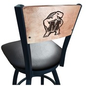 L038 -Black Wrinkle Maryland Swivel Bar Stool with Laser Engraved Back by Holland Bar Stool Co., L038BWMedMplAMrylnd