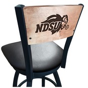L038 -Black Wrinkle North Dakota State Swivel Bar Stool with Laser Engraved Back by Holland Bar Stool Co., L038BWMedMplANDakSt