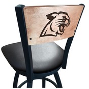 L038 -Black Wrinkle Northern Michigan Swivel Bar Stool with Laser Engraved Back by Holland Bar Stool Co., L038BWMedMplANorMic