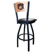 L038 -Black Wrinkle Ohio University Swivel Bar Stool with Laser Engraved Back by Holland Bar Stool Co., L038BWMedMplAUnivOH