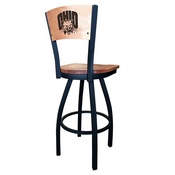 L038 -Black Wrinkle Ohio University Swivel Bar Stool with Laser Engraved Back by Holland Bar Stool Co., L038BWMedMplAUnivOH