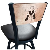 L038 -Black Wrinkle Virginia Military Institute Swivel Bar Stool with Laser Engraved Back by Holland Bar Stool Co., L038BWMedMplAVAMilI