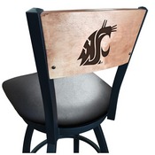 L038 -Black Wrinkle Washington State Swivel Bar Stool with Laser Engraved Back by Holland Bar Stool Co., L038BWMedMplAWashSt