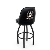 L048 Logo Grizzly Anaheim Ducks Swivel Stool with Black Wrinkle Finish by Holland Stool Co., AGS-L04825AnaDks
