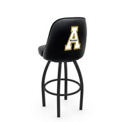 L048 Logo Grizzly Appalachian State Swivel Stool with Black Wrinkle Finish by Holland Stool Co., AGS-L04825AppStU