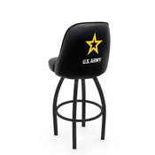 L048 Logo Grizzly U.S. Army Swivel Stool with Black Wrinkle Finish by Holland Stool Co., AGS-L04825Army