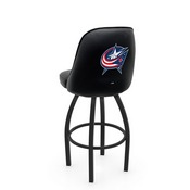 L048 Logo Grizzly Columbus Blue Jackets Swivel Stool with Black Wrinkle Finish by Holland Stool Co., AGS-L04825ColBlu