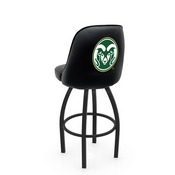 L048 Logo Grizzly Colorado State Swivel Stool with Black Wrinkle Finish by Holland Stool Co., AGS-L04825ColoSt