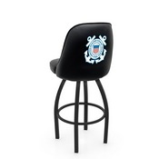 L048 Logo Grizzly U.S. Coast Guard Swivel Stool with Black Wrinkle Finish by Holland Stool Co., AGS-L04825CstGrd