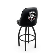 L048 Logo Grizzly Georgia "Bulldog" Swivel Stool with Black Wrinkle Finish by Holland Stool Co., AGS-L04825GA-Dog