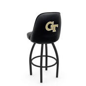L048 Logo Grizzly Georgia Tech Swivel Stool with Black Wrinkle Finish by Holland Stool Co., AGS-L04825GATech