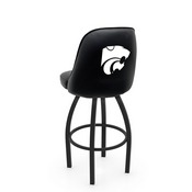 L048 Logo Grizzly Kansas State Swivel Stool with Black Wrinkle Finish by Holland Stool Co., AGS-L04825KnsasS