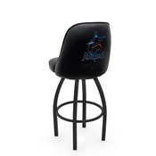 L048 Miami Marlins Swivel Stool with Black Wrinkle Finish by Holland Stool Co., AGS-L04825MLBMia