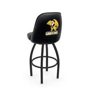 L048 Logo Grizzly Missouri Western State Swivel Stool with Black Wrinkle Finish by Holland Stool Co., AGS-L04825MOWSt