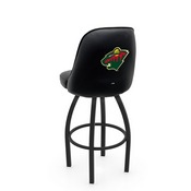 L048 Logo Grizzly Minnesota Wild Swivel Stool with Black Wrinkle Finish by Holland Stool Co., AGS-L04825MinWld