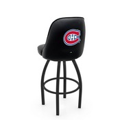 L048 Logo Grizzly Montreal Canadiens Swivel Stool with Black Wrinkle Finish by Holland Stool Co., AGS-L04825MonCan