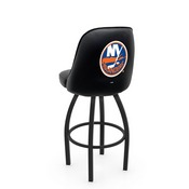 L048 Logo Grizzly New York Islanders Swivel Stool with Black Wrinkle Finish by Holland Stool Co., AGS-L04825NYIsln