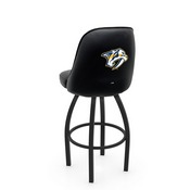 L048 Logo Grizzly Nashville Predators Swivel Stool with Black Wrinkle Finish by Holland Stool Co., AGS-L04825NshPre