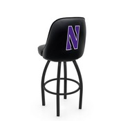 L048 Logo Grizzly Northwestern Swivel Stool with Black Wrinkle Finish by Holland Stool Co., AGS-L04825Nthwst