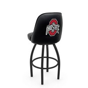 L048 Logo Grizzly Ohio State Swivel Stool with Black Wrinkle Finish by Holland Stool Co., AGS-L04825OhioSt