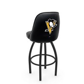 L048 Logo Grizzly Pittsburgh Penguins Swivel Stool with Black Wrinkle Finish by Holland Stool Co., AGS-L04825PitPen
