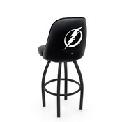L048 Logo Grizzly Tampa Bay Lightning Swivel Stool with Black Wrinkle Finish by Holland Stool Co., AGS-L04825TBLght