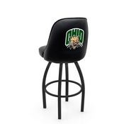 L048 Logo Grizzly Ohio University Swivel Stool with Black Wrinkle Finish by Holland Stool Co., AGS-L04825UnivOH