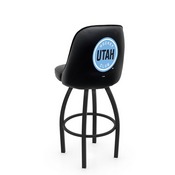 L048 Logo Grizzly Utah Hockey Club Swivel Stool with Black Wrinkle Finish by Holland Stool Co., AGS-L04825UtahHC