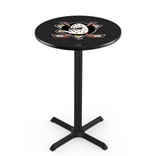 L211 Anaheim Ducks Pub Table with Black Wrinkle Finish by Holland Bar Stool Co., AGS-L211B3630AnaDks