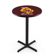 L211 - Black Wrinkle Arizona State Pub Table with Sparky Logo by Holland Bar Stool Co.