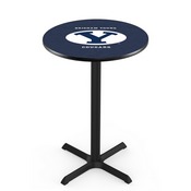 L211 - Black Wrinkle Brigham Young Pub Table by Holland Bar Stool Co.