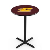 L211 - Black Wrinkle Central Michigan Pub Table by Holland Bar Stool Co.