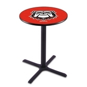 L211 - Black Wrinkle Georgia Bulldog Pub Table by Holland Bar Stool Co.