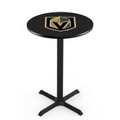L211 Vegas Golden Knights Pub Table with Black Wrinkle Finish by Holland Bar Stool Co., AGS-L211B3630LVGdKn