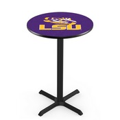L211 - Black Wrinkle Louisiana State Pub Table by Holland Bar Stool Co.