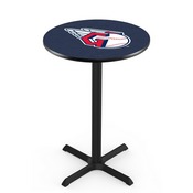 L211 Cleveland Guardians Pub Table with Black Wrinkle Finish by HBS, AGS-L211B3630MLBCle