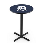 L211 Detroit Tigers Pub Table with Black Wrinkle Finish by HBS, AGS-L211B3630MLBDet