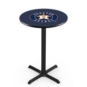 L211 Houston Astros Pub Table with Black Wrinkle Finish by HBS, AGS-L211B3630MLBHou