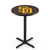 L211 San Diego Padres Pub Table with Black Wrinkle Finish by HBS, AGS-L211B3630MLBSDP