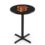 L211 San Francisco Giants Pub Table with Black Wrinkle Finish by HBS, AGS-L211B3630MLBSFG