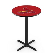 L211 St. Louis Cardinals Pub Table with Black Wrinkle Finish by HBS, AGS-L211B3630MLBStL