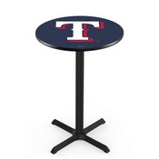 L211 Texas Rangers Pub Table with Black Wrinkle Finish by HBS, AGS-L211B3630MLBTex
