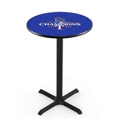 L211 Texas Rangers - 2023 World Series Champions Pub Table with Black Wrinkle Finish by HBS, AGS-L211B3630MLBTexWS23