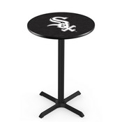 L211 Chicago White Sox Pub Table with Black Wrinkle Finish by HBS, AGS-L211B3630MLBWSx