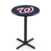 L211 Washington Nationals Pub Table with Black Wrinkle Finish by HBS, AGS-L211B3630MLBWas
