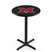 L211 - Black Wrinkle Miami (OH) Pub Table by Holland Bar Stool Co.