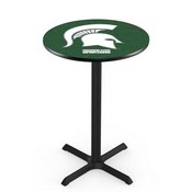 L211 - Black Wrinkle Michigan State Pub Table by Holland Bar Stool Co.
