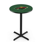 L211 Minnesota Wild Pub Table with Black Wrinkle Finish by Holland Bar Stool Co., AGS-L211B3630MinWld