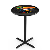 L211 Notre Dame - Guinness (Toucan) Pub Table with Black Wrinkle Finish by Holland Bar Stool Co., AGS-L211B3630ND-Guin-Tcn