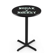 L211 University of North Dakota (Hockey) Pub Table with Black Wrinkle Finish by Holland Bar Stool Co., AGS-L211B3630NorDakHky